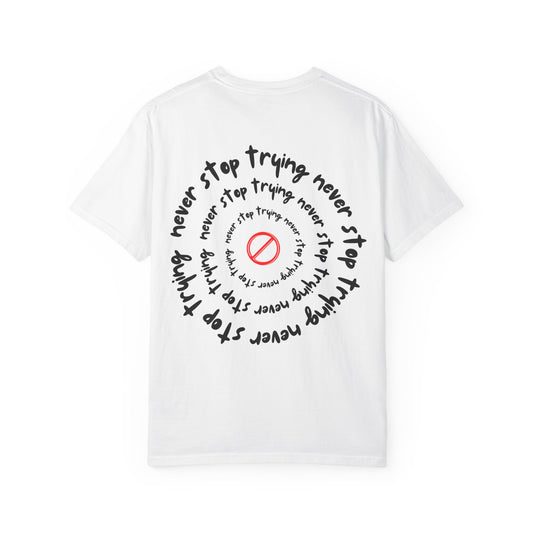 Never Stop Graphic Tee – White Edition