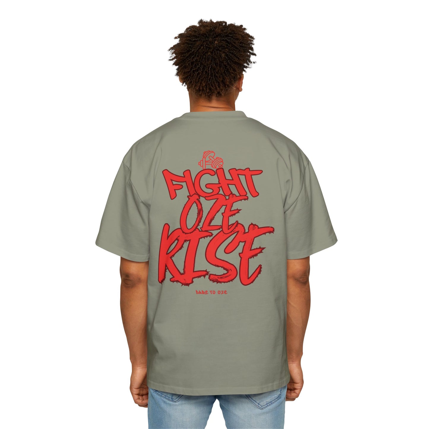 Men's Oversized Graphic Tee - Fight OZE KIZE, Streetwear, Casual Style, Gift for Him, Unisex Summer Top