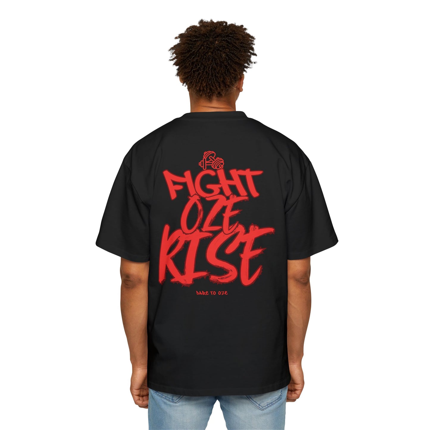 Men's Oversized Graphic Tee - Fight OZE KIZE, Streetwear, Casual Style, Gift for Him, Unisex Summer Top
